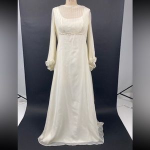 VINTAGE 1960s Pleated Wedding Dress
